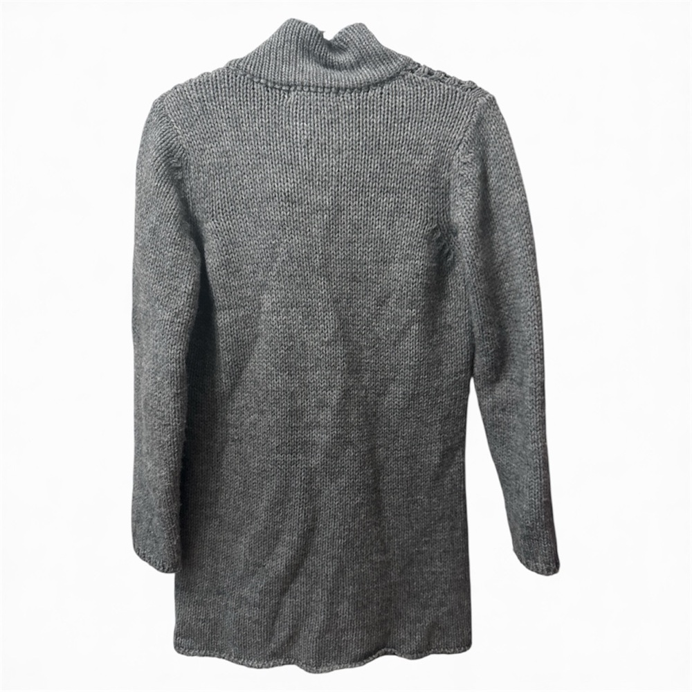 Bianca B. Gray Women's Cable Knit Wool Blend Cardigan Medium - Picture 4 of 10